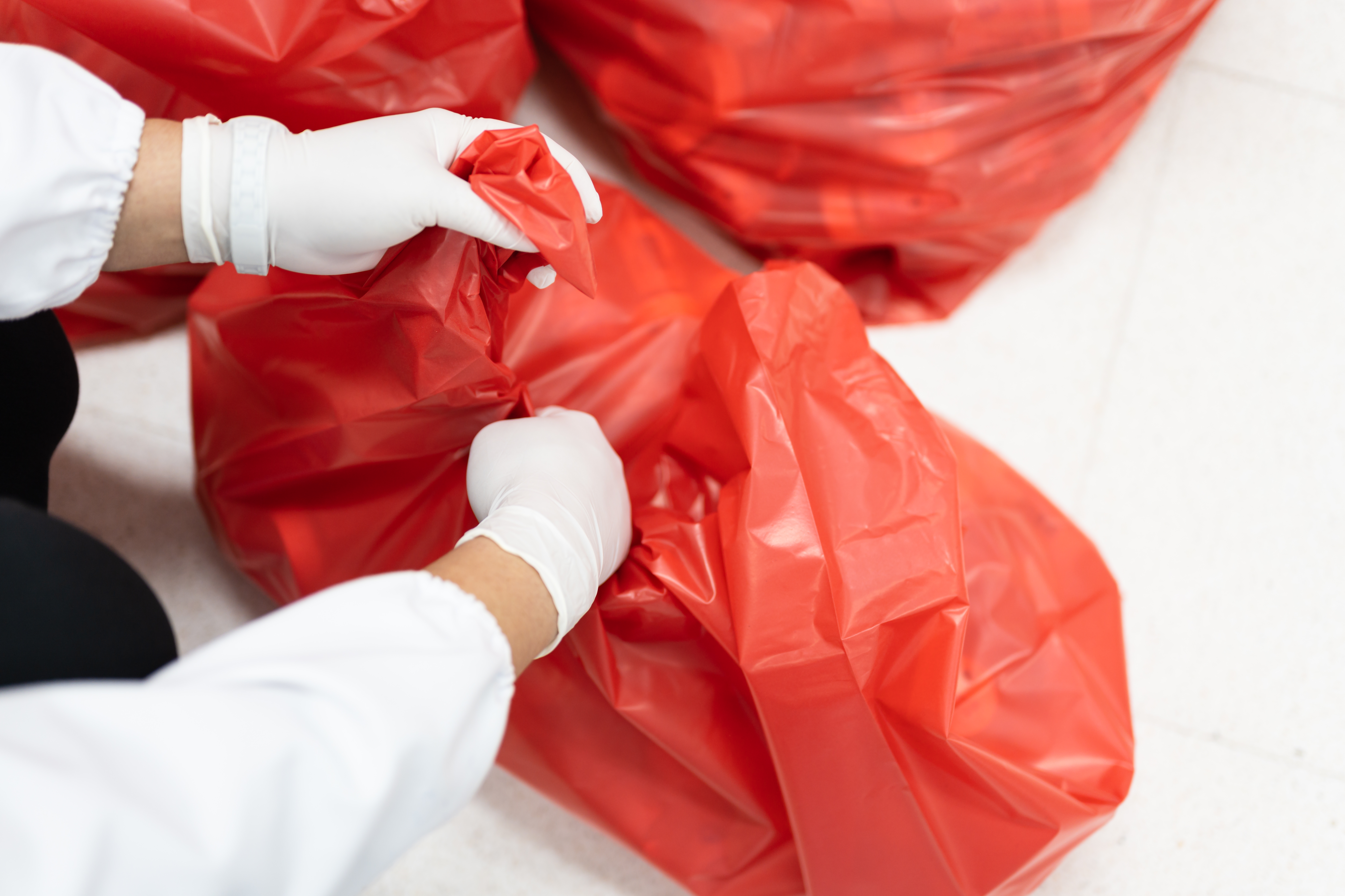 Hazardous workers in uniform