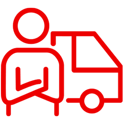 driver and truck icon